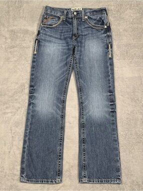 Ariat M5 Gambler Jeans Men 30x32 Blue Straight Western Denim Cowboy Casual Rodeo